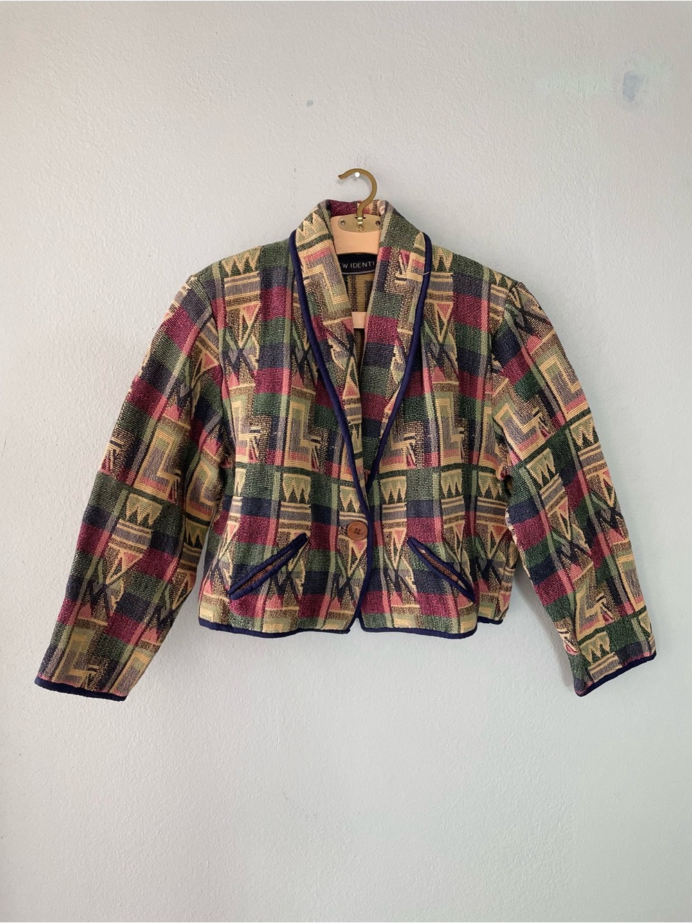 New Identity | Vintage Western Tapestry Crop Blazer Jacket